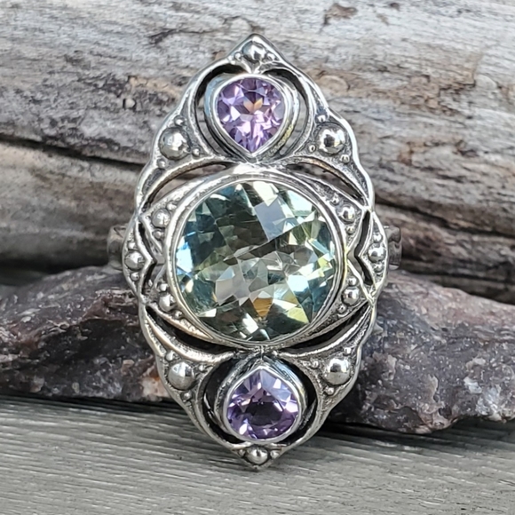 Nicky Butler Prasiolite Amethyst Gemstone 925 Sterling Silver Size 7 NWT Ring - Picture 2 of 6